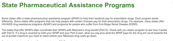 What Is SPAP prescription state program