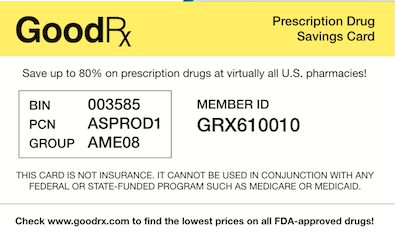 GoodRx Drug Card